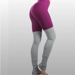 Namastetics Fusion Leg Warmer Style Yoga Leggings NWOT Pink and Gray Medium